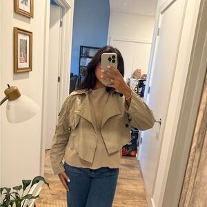 Saks Fifth Avenue cropped trench coat